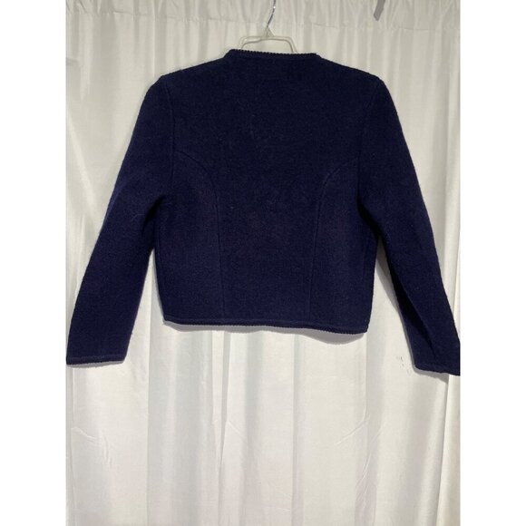 Vintage The Eagle Eye Women's Sweater Cardigan 100% Wool Blue Size 12 - Picture 6 of 6